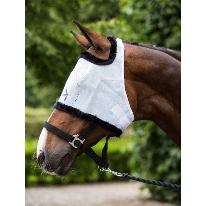 Hovedbilde Fluemaske med teddykant, hvit